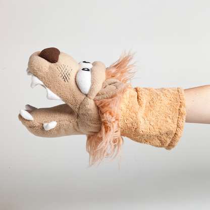 chewy chums neverbite pirate lion plush dog toy puppet with silicon inside