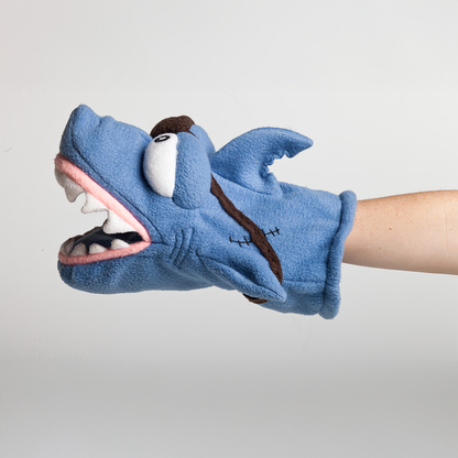 chewy chums neverbite pirate shark plush dog toy puppet with silicon inside