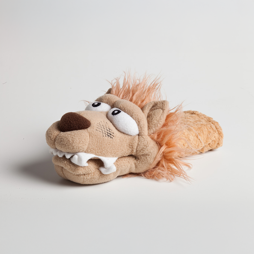 chewy chums neverbite pirate lion plush dog toy with silicon inside