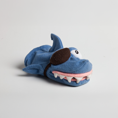 chewy chums neverbite pirate shark plush dog toy puppet with silicon inside